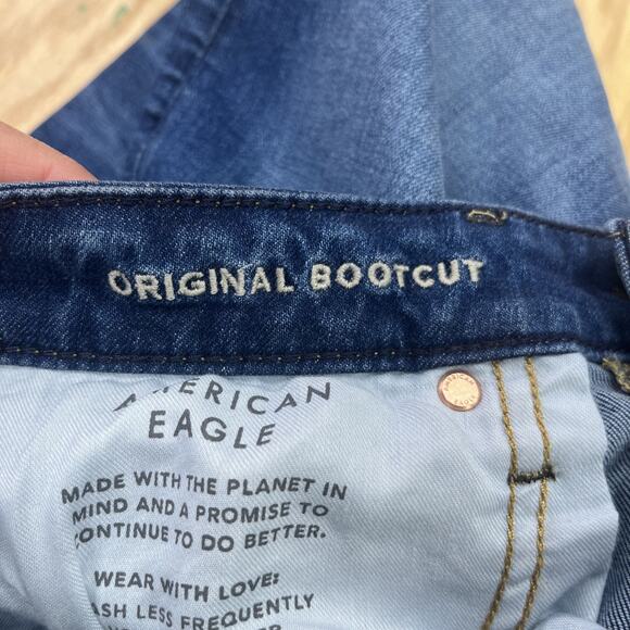 American Eagle Jeans Mens 30x32 Blue Original Boot Cut Blue Stretch Cowboy Denim - Picture 3 of 13